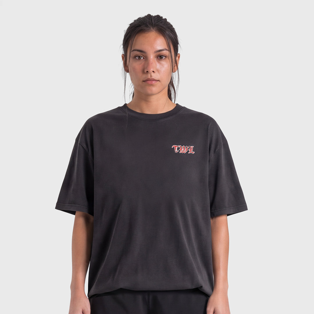 TWL - LIFESTYLE OVERSIZED T-SHIRT - BOOTLEG - SNAKE - FADED BLACK/RED
