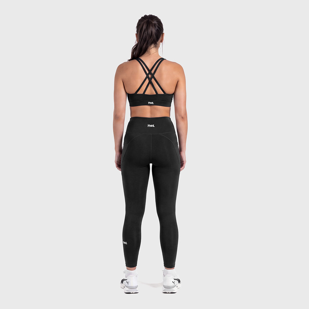 TWL - WOMEN'S ENERGY HIGH WAISTED FULL LENGTH TIGHTS - BLACK
