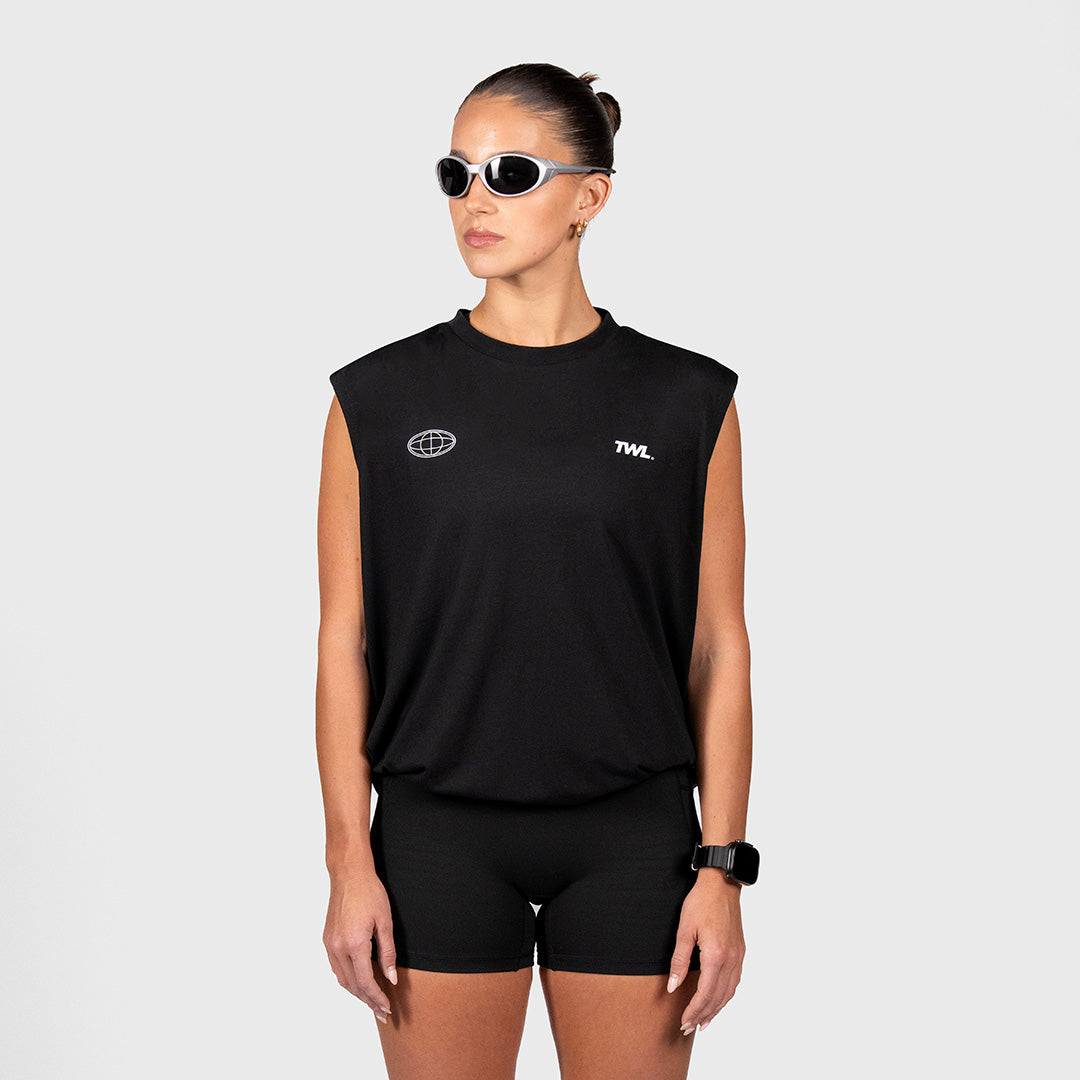 TWL - OVERSIZED HALOFLEX MUSCLE TANK - HYBRID DIVISION - BLACK