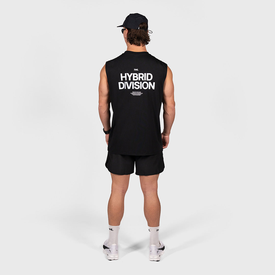 TWL - OVERSIZED HALOFLEX MUSCLE TANK - HYBRID DIVISION - BLACK