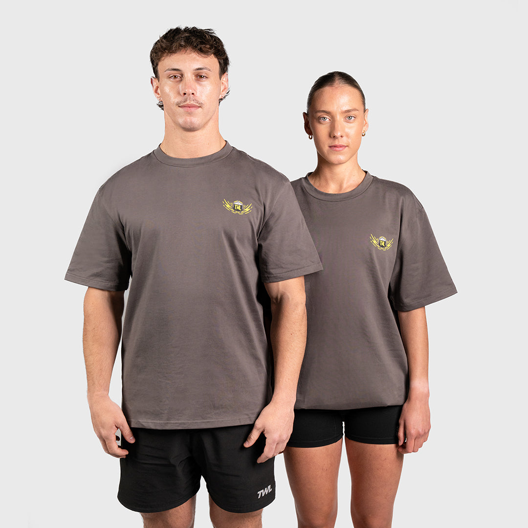 TWL - LIFESTYLE OVERSIZED T-SHIRT - BARBELL CLUB - DOBERMAN/GREY