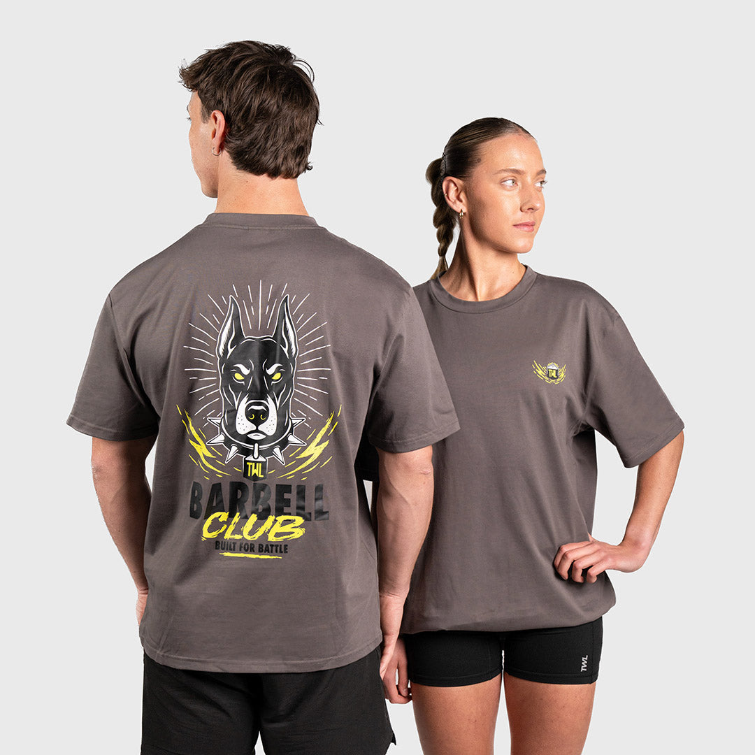 TWL - LIFESTYLE OVERSIZED T-SHIRT - BARBELL CLUB - DOBERMAN/GREY