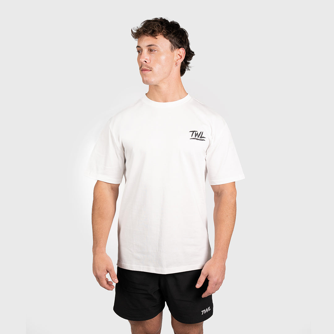 TWL - LIFESTYLE OVERSIZED T-SHIRT - BARBELL CLUB - PANTHER/WHITE