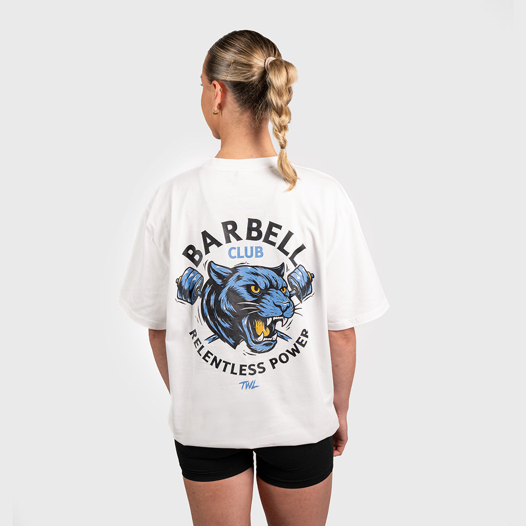 TWL - LIFESTYLE OVERSIZED T-SHIRT - BARBELL CLUB - PANTHER/WHITE