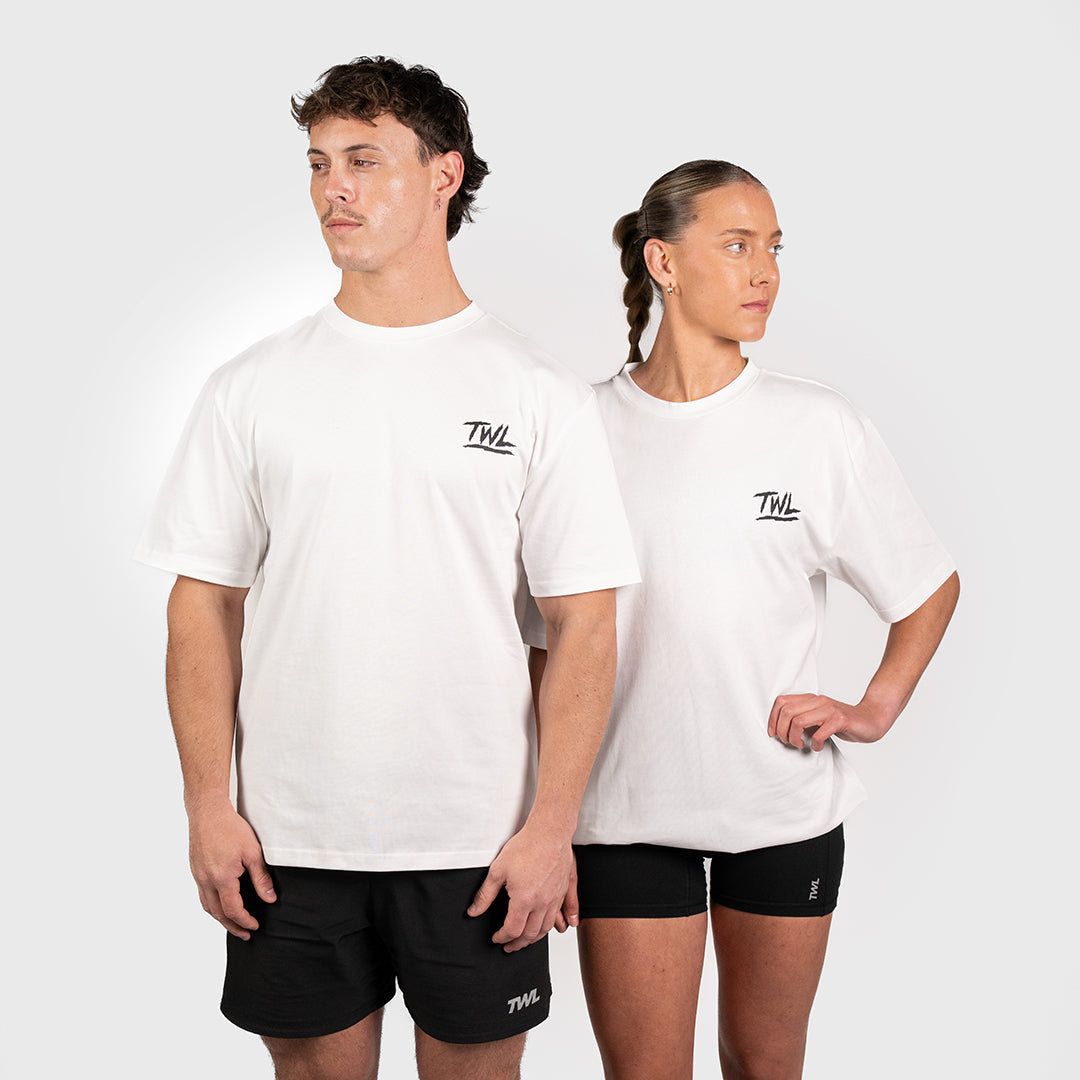TWL - LIFESTYLE OVERSIZED T-SHIRT - BARBELL CLUB - PANTHER/WHITE
