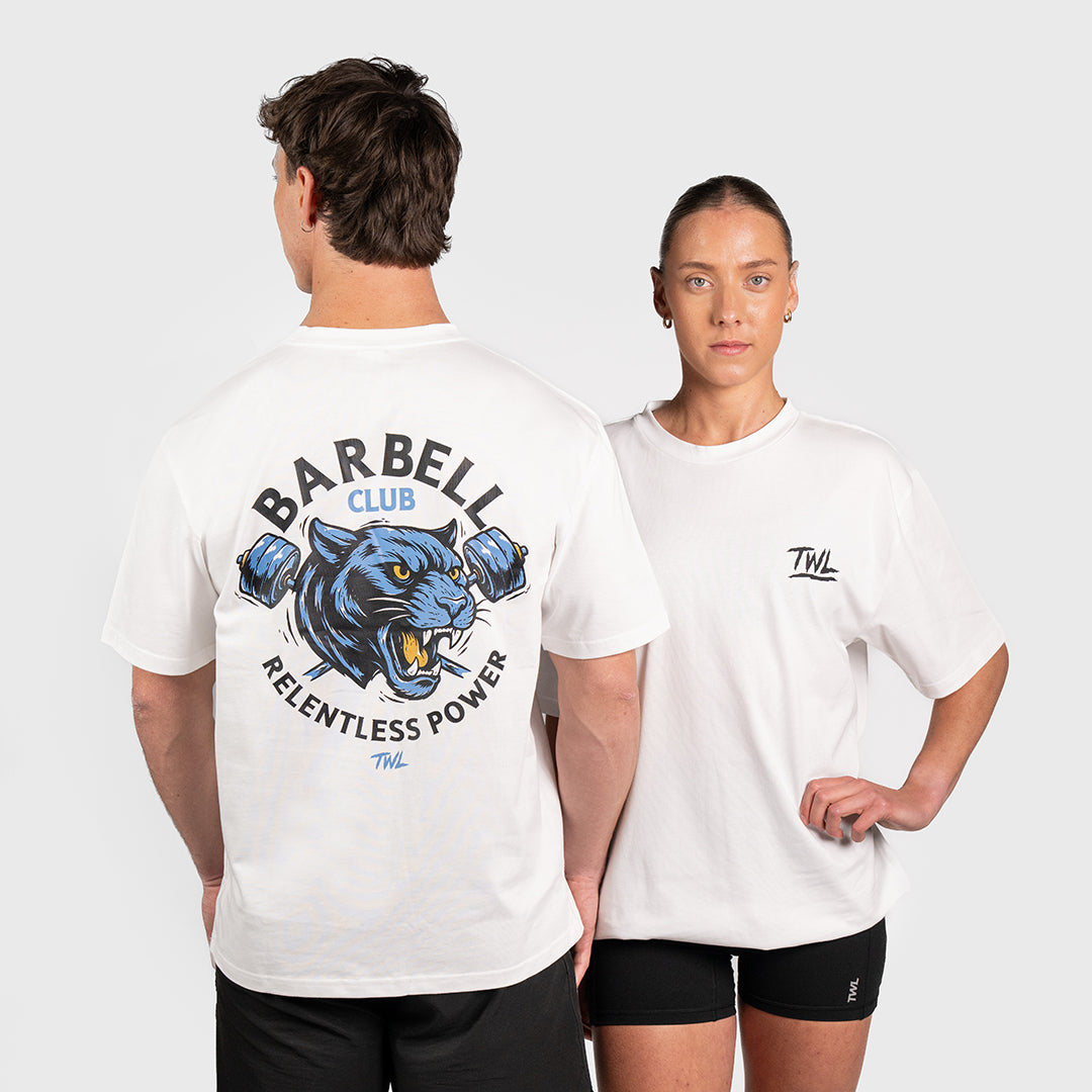 TWL - LIFESTYLE OVERSIZED T-SHIRT - BARBELL CLUB - PANTHER/WHITE