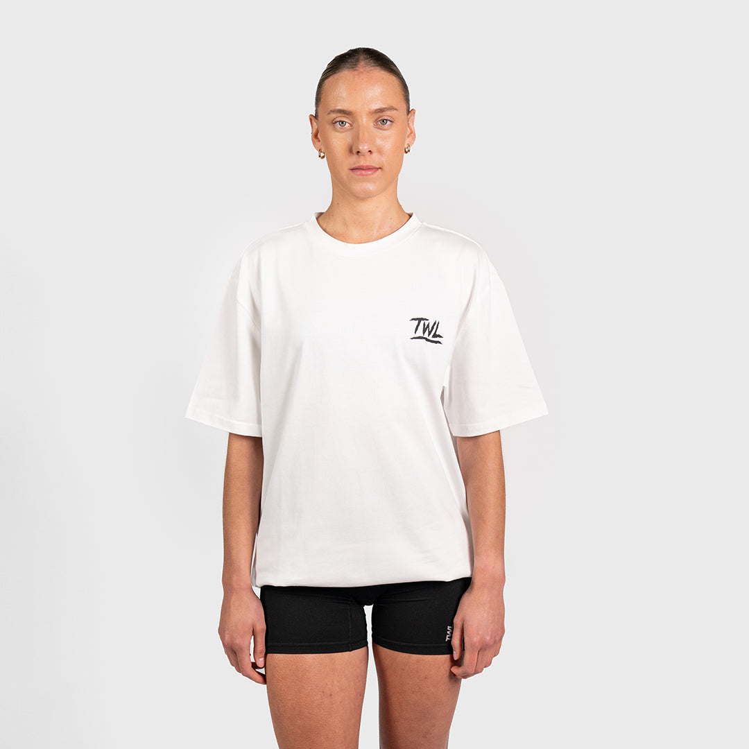 TWL - LIFESTYLE OVERSIZED T-SHIRT - BARBELL CLUB - PANTHER/WHITE