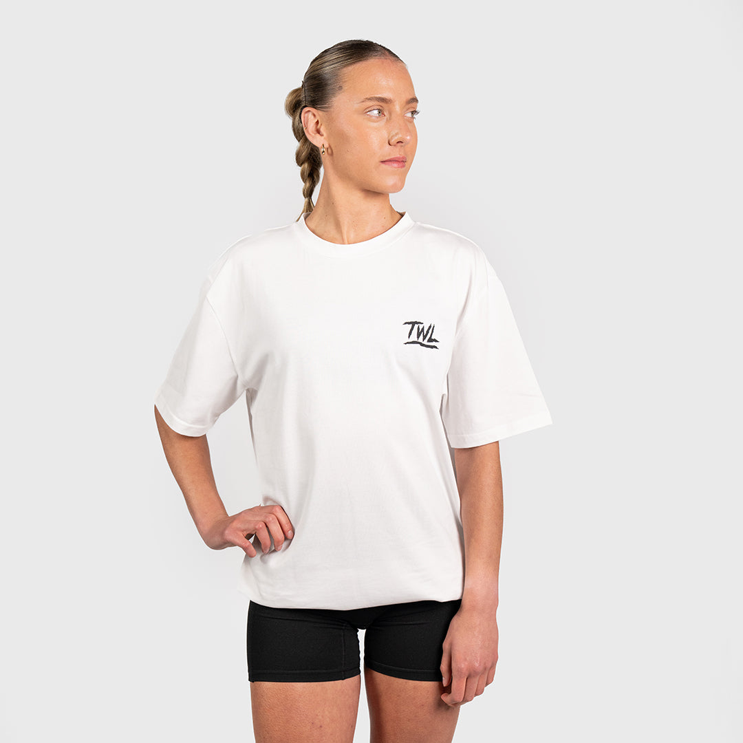 TWL - LIFESTYLE OVERSIZED T-SHIRT - BARBELL CLUB - PANTHER/WHITE