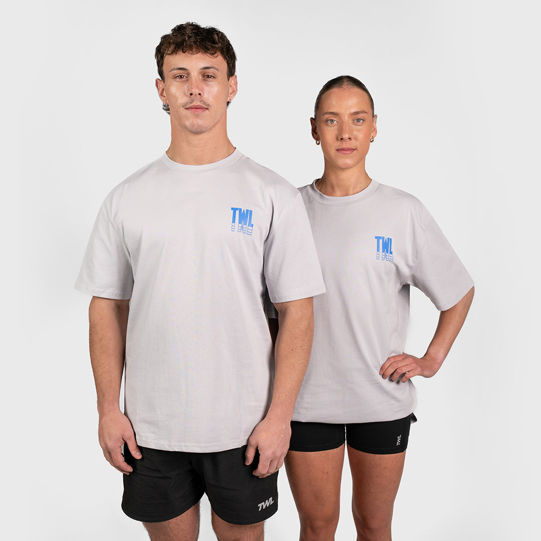 TWL - LIFESTYLE OVERSIZED T-SHIRT - BICEPS & BURRITOS - LIGHT GREY