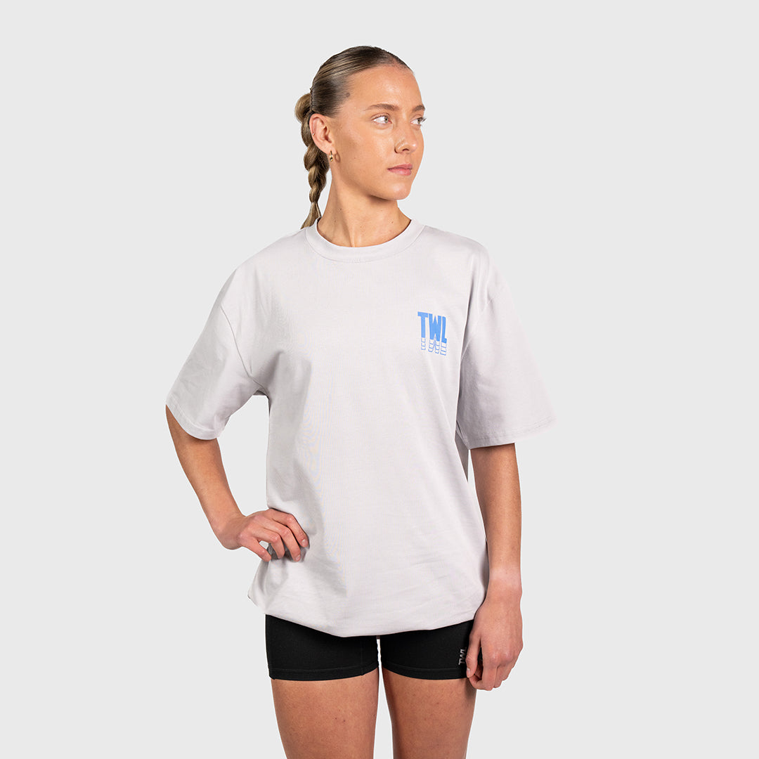 TWL - LIFESTYLE OVERSIZED T-SHIRT - BICEPS & BURRITOS - LIGHT GREY