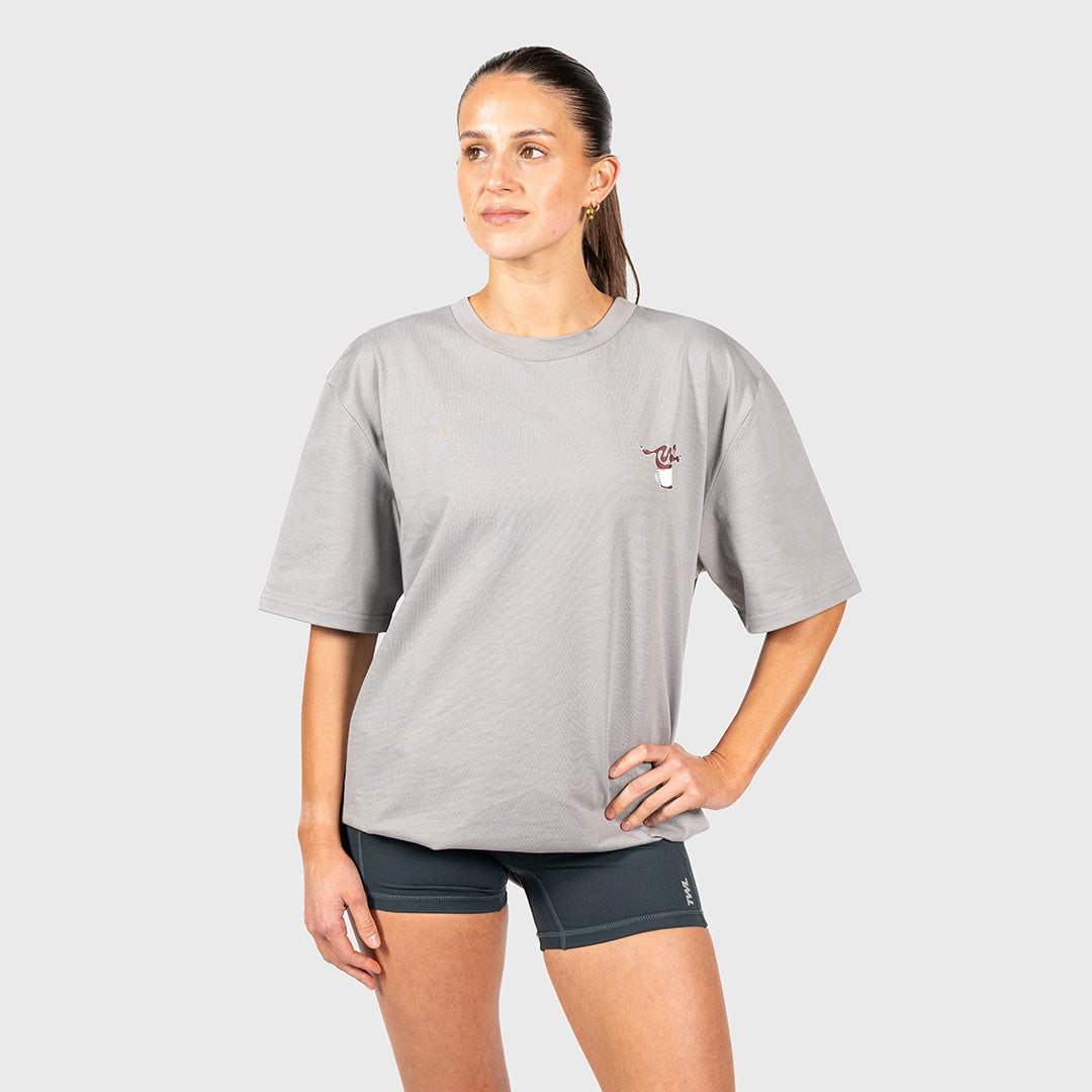 TWL - LIFESTYLE OVERSIZED T-SHIRT - COFFEE CLUB - GREY