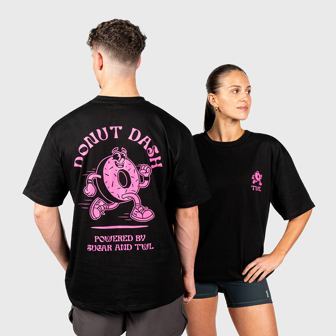 TWL - LIFESTYLE OVERSIZED T-SHIRT - DONUT DASH - BLACK
