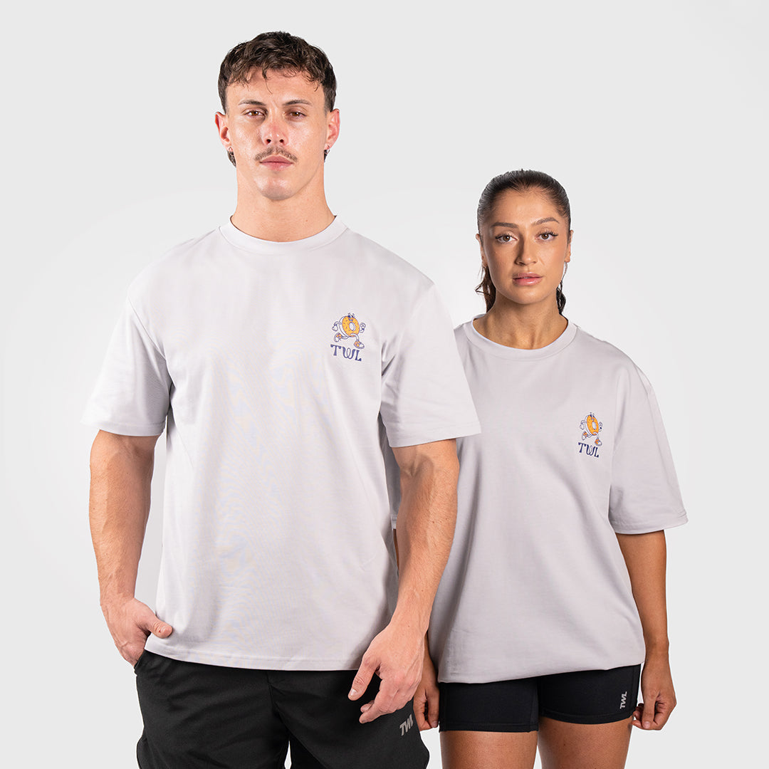 TWL - LIFESTYLE OVERSIZED T-SHIRT - DONUT DASH - LIGHT GREY