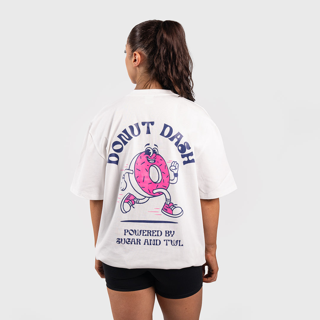 TWL - LIFESTYLE OVERSIZED T-SHIRT - DONUT DASH - WHITE