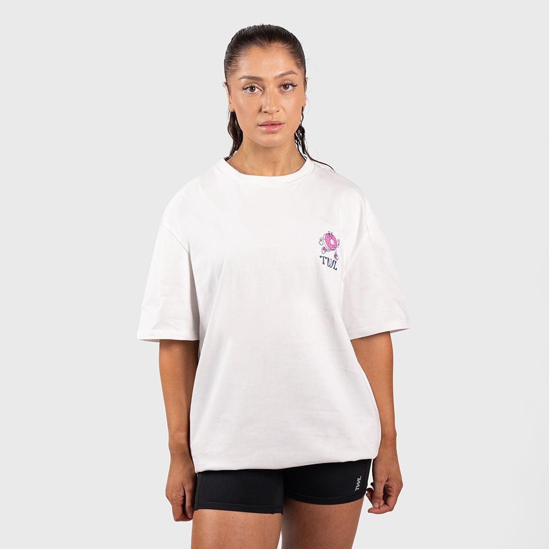 TWL - LIFESTYLE OVERSIZED T-SHIRT - DONUT DASH - WHITE