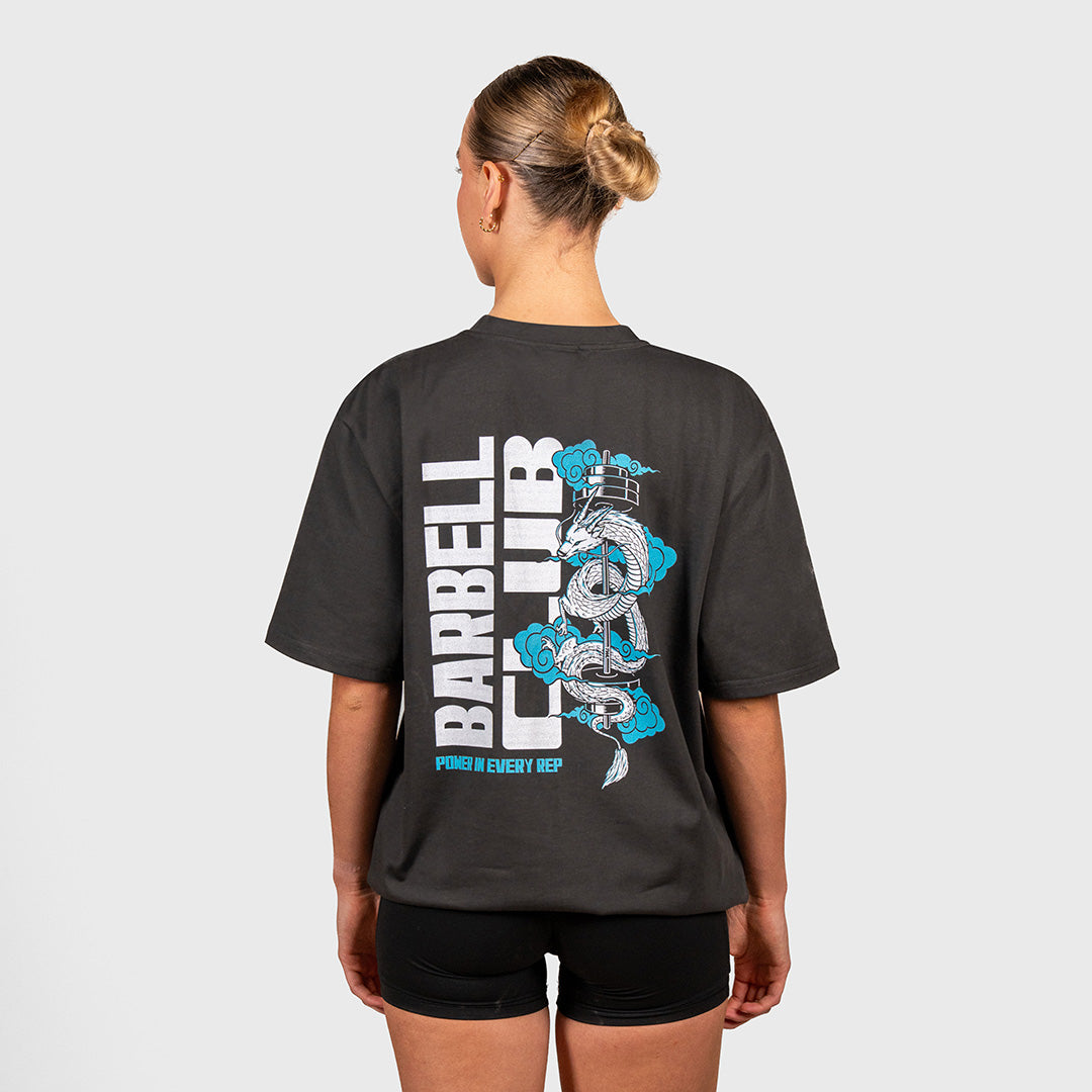 TWL - LIFESTYLE OVERSIZED T-SHIRT - DRAGON - FADED BLACK/BLUE