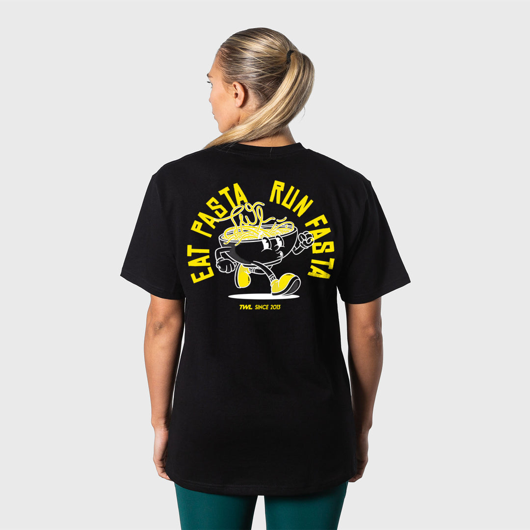 TWL - LIFESTYLE OVERSIZED T-SHIRT - EAT PASTA RUN FASTA - BLACK/YELLOW