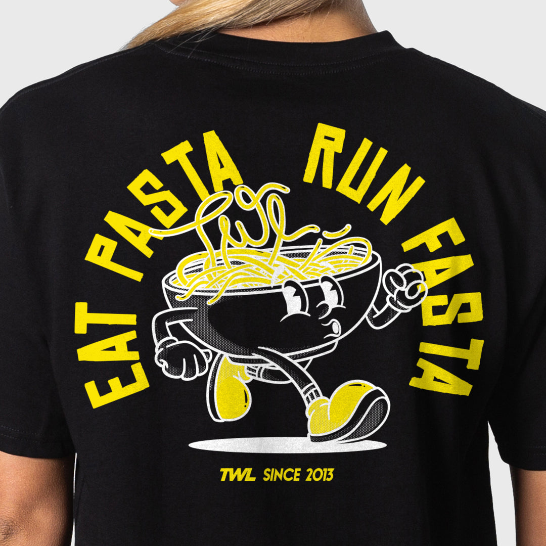 TWL - LIFESTYLE OVERSIZED T-SHIRT - EAT PASTA RUN FASTA - BLACK/YELLOW