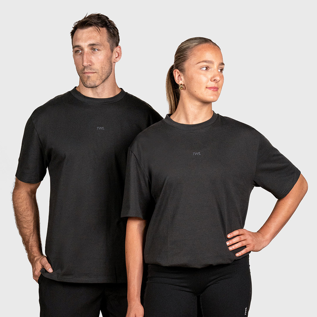 TWL - LIFESTYLE OVERSIZED T-SHIRT - EMBLEM - FADED BLACK