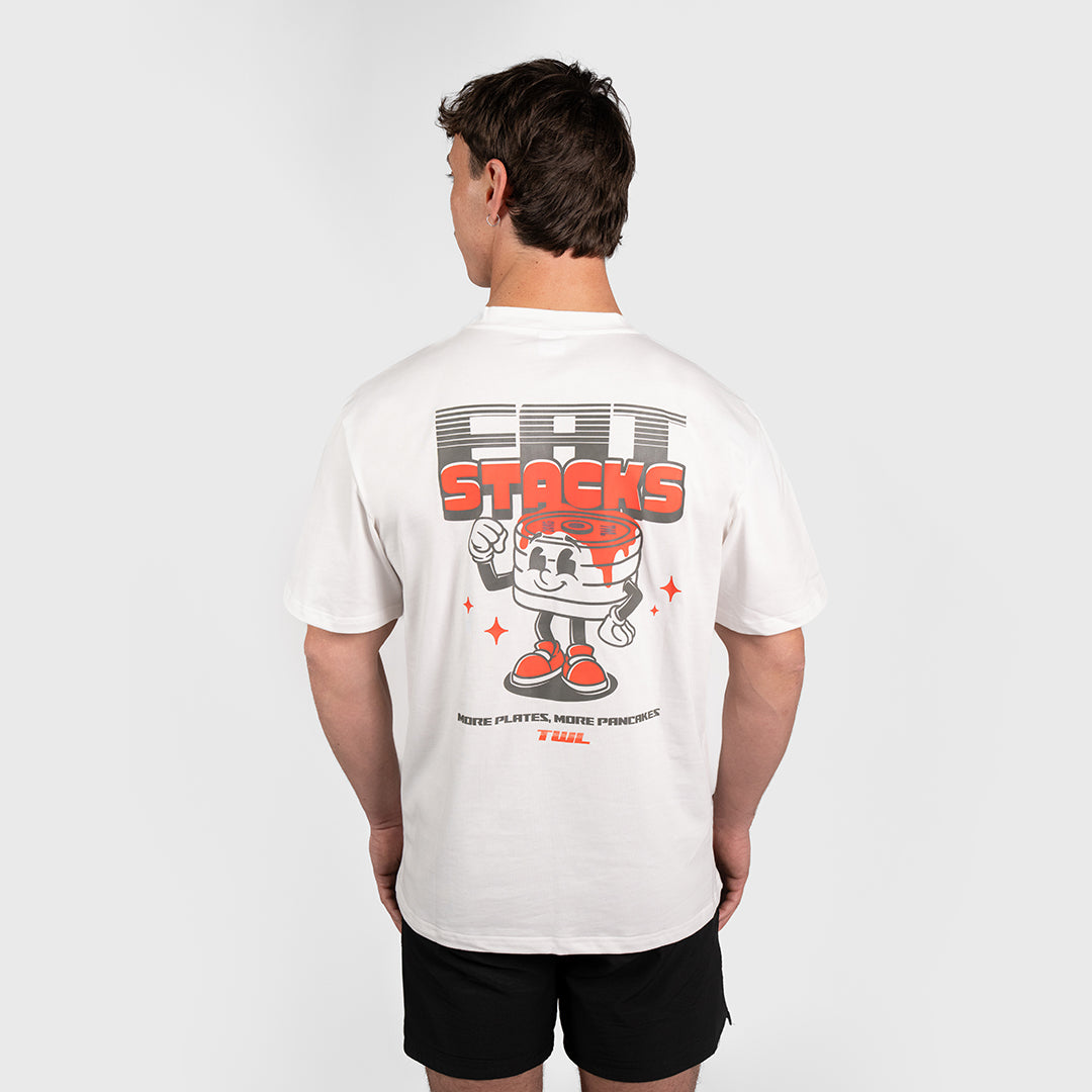 TWL - LIFESTYLE OVERSIZED T-SHIRT - FAT STACKS - WHITE