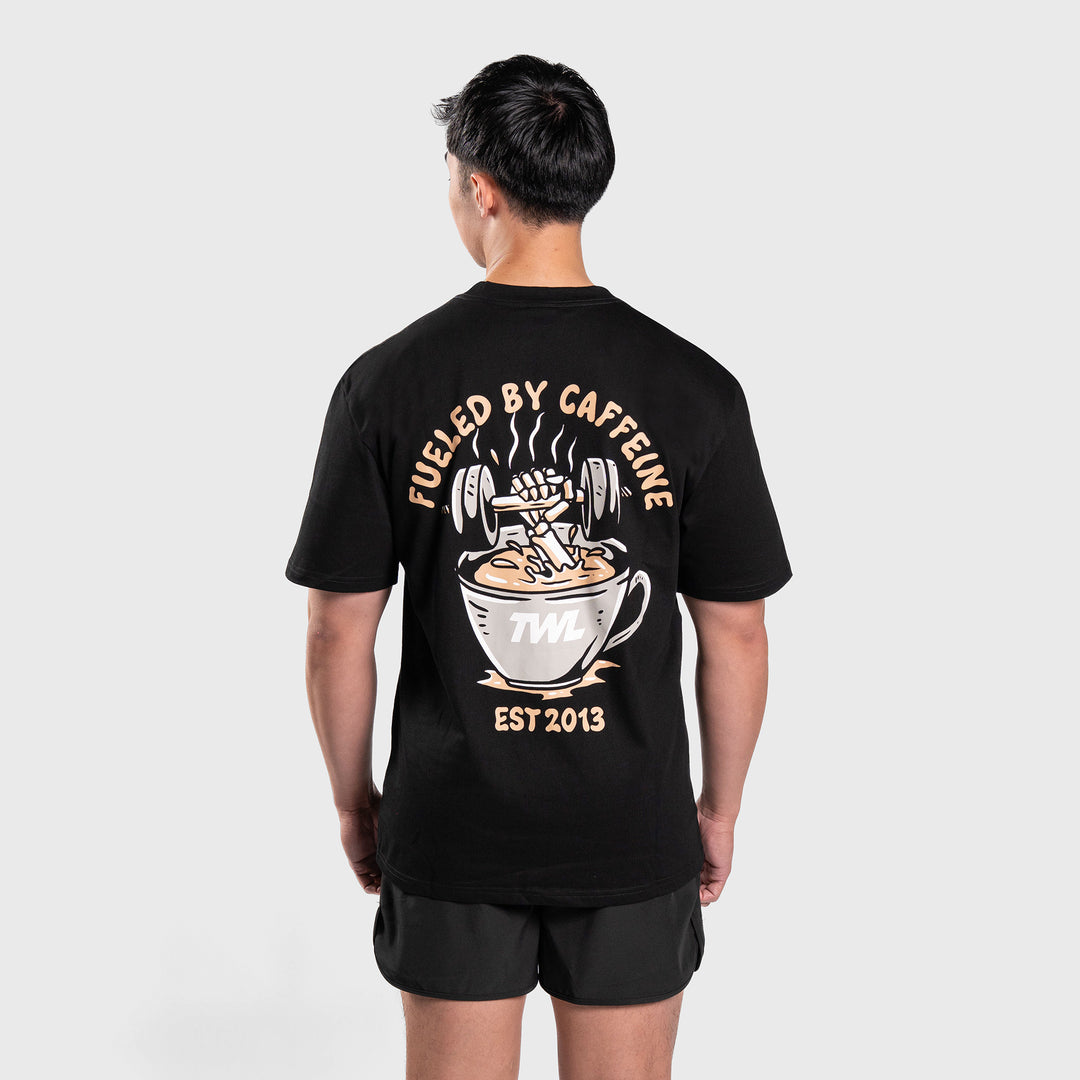 TWL - LIFESTYLE OVERSIZED T-SHIRT - FUELED BY CAFFEINE - BLACK