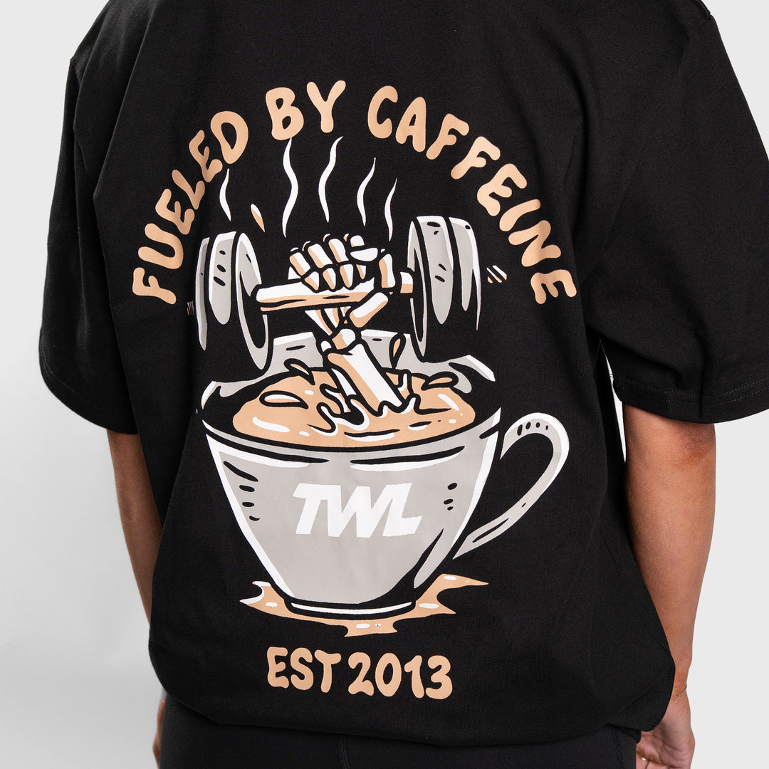 TWL - LIFESTYLE OVERSIZED T-SHIRT - FUELED BY CAFFEINE - BLACK