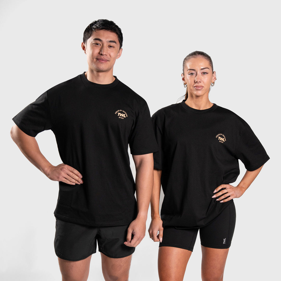 TWL - LIFESTYLE OVERSIZED T-SHIRT - FUELED BY CAFFEINE - BLACK