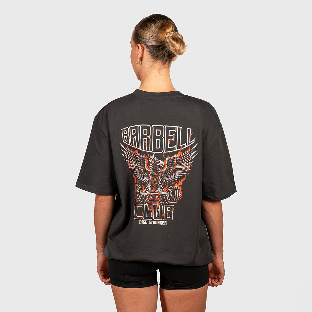 TWL - LIFESTYLE OVERSIZED T-SHIRT - PHOENIX - FADED BLACK/ORANGE