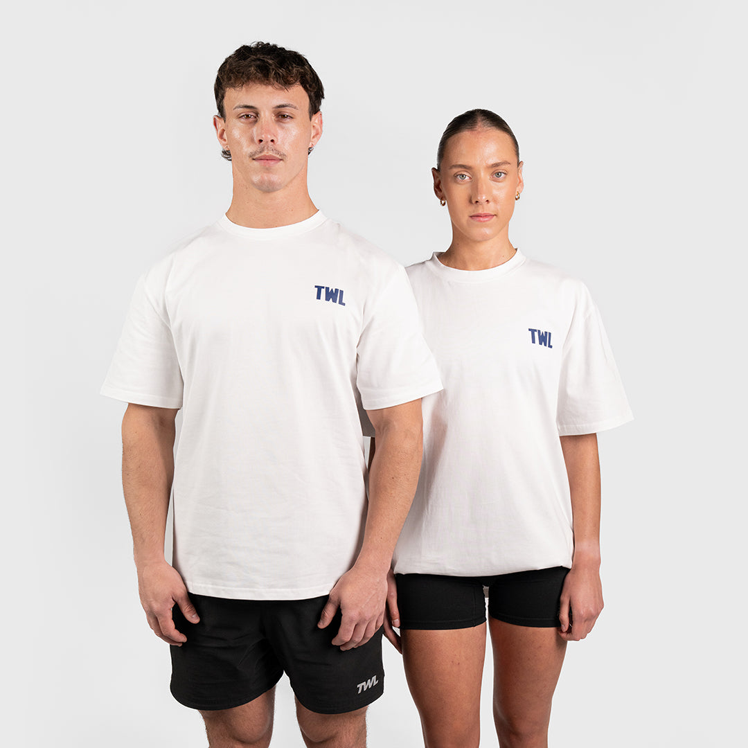 TWL - LIFESTYLE OVERSIZED T-SHIRT - SHAKER & PRs - WHITE