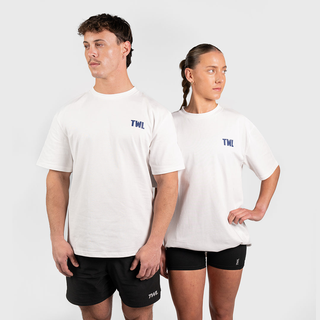 TWL - LIFESTYLE OVERSIZED T-SHIRT - SHAKER & PRs - WHITE
