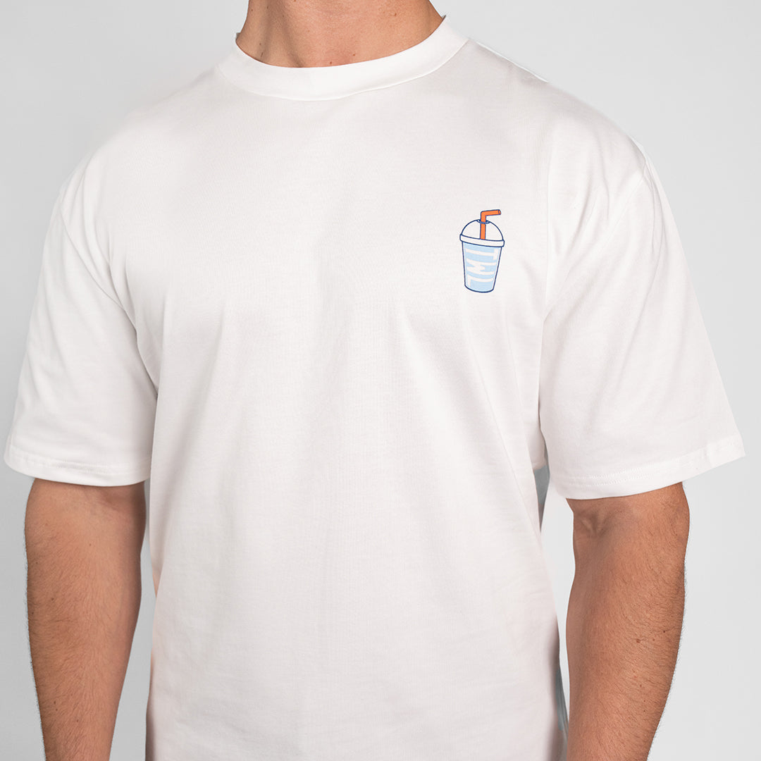 TWL - LIFESTYLE OVERSIZED T-SHIRT - SQUATS & SHAKES - WHITE