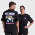 TWL - LIFESTYLE OVERSIZED T-SHIRT - EAT PASTA RUN FASTA V3 - BLACK