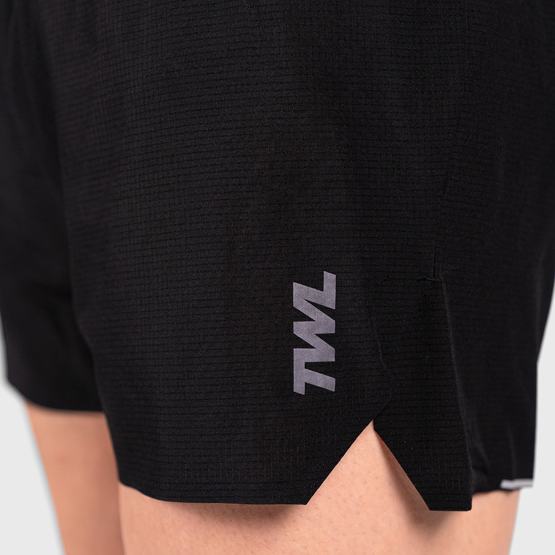 TWL - MENS LINED SPEED SHORTS - 4" - BLACK