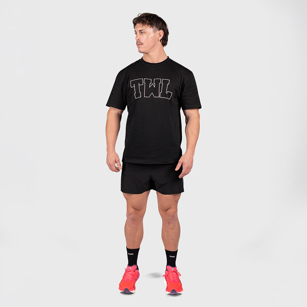 TWL - MENS LINED SPEED SHORTS - 4" - BLACK