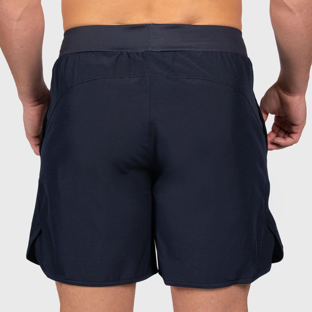 TWL men's 6 inch training shorts – Dark Navy back view