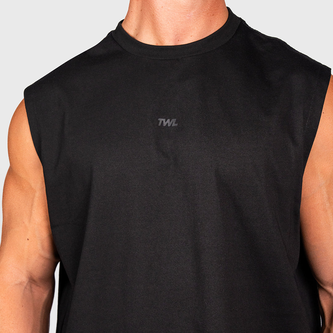 TWL - OVERSIZED MUSCLE TANK - EMBLEM - BLACKOUT