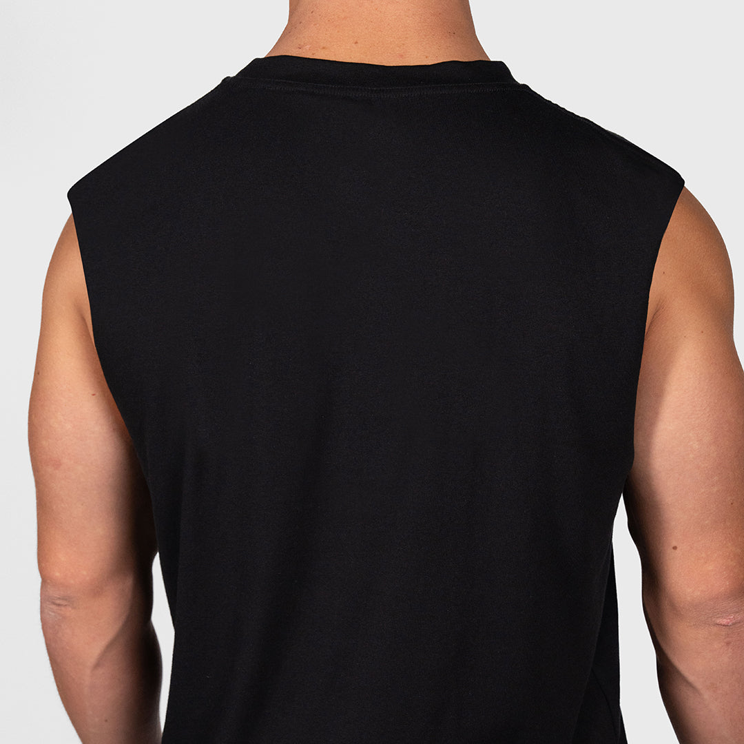 TWL - OVERSIZED MUSCLE TANK - EMBLEM - BLACK/WHITE