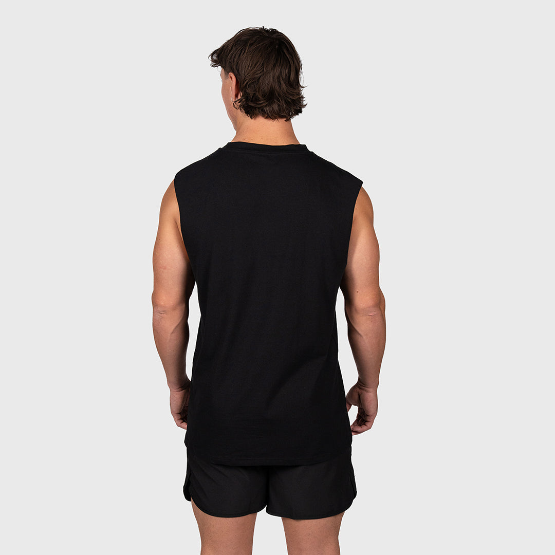 TWL - OVERSIZED MUSCLE TANK - EMBLEM - BLACK/WHITE