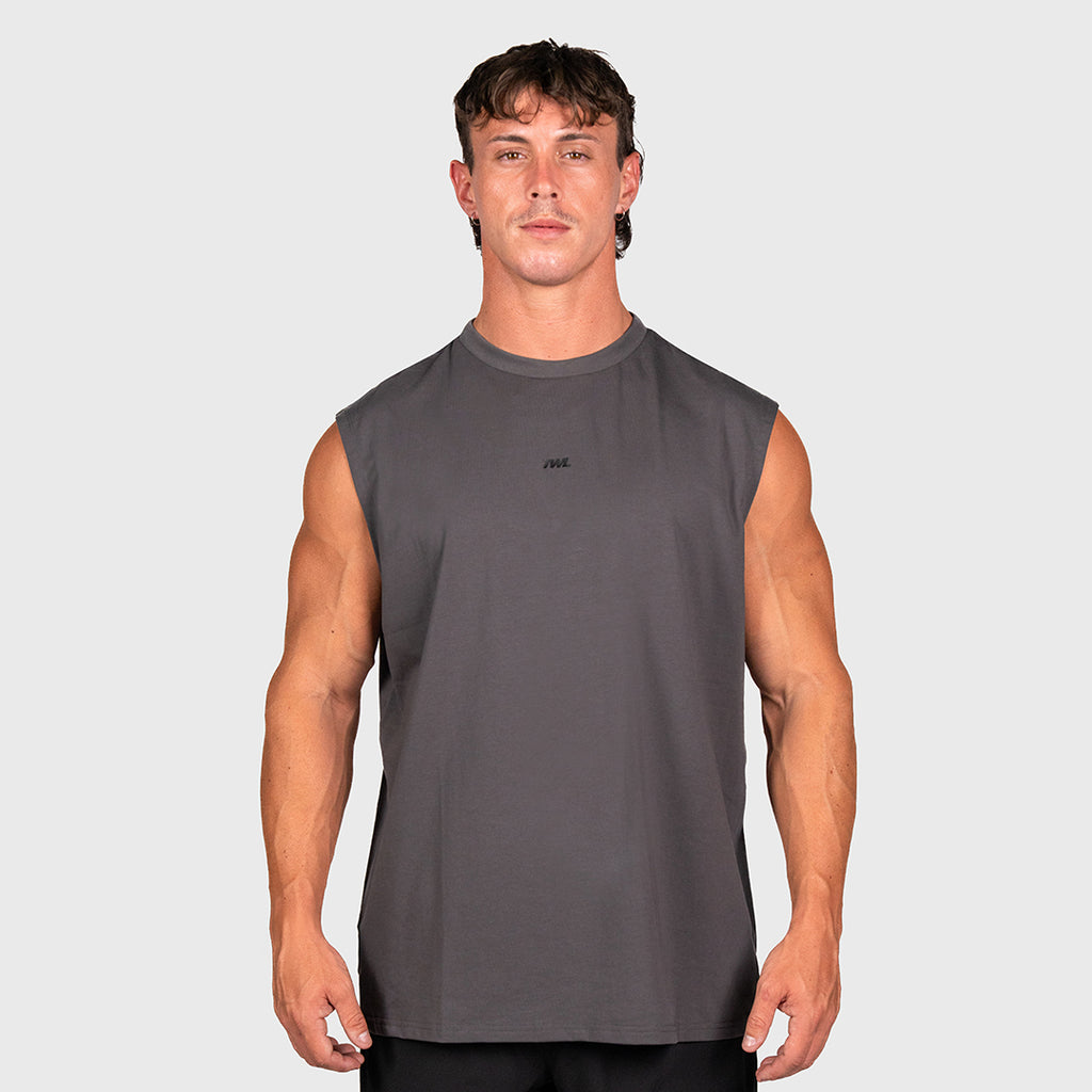 TWL - OVERSIZED MUSCLE TANK - EMBLEM - DARK GREY
