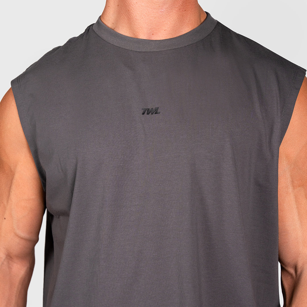 TWL - OVERSIZED MUSCLE TANK - EMBLEM - DARK GREY