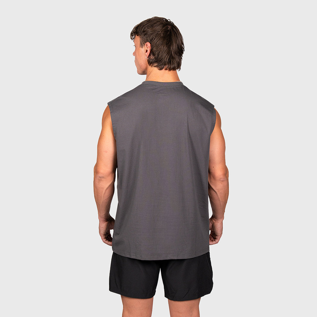 TWL - OVERSIZED MUSCLE TANK - EMBLEM - DARK GREY