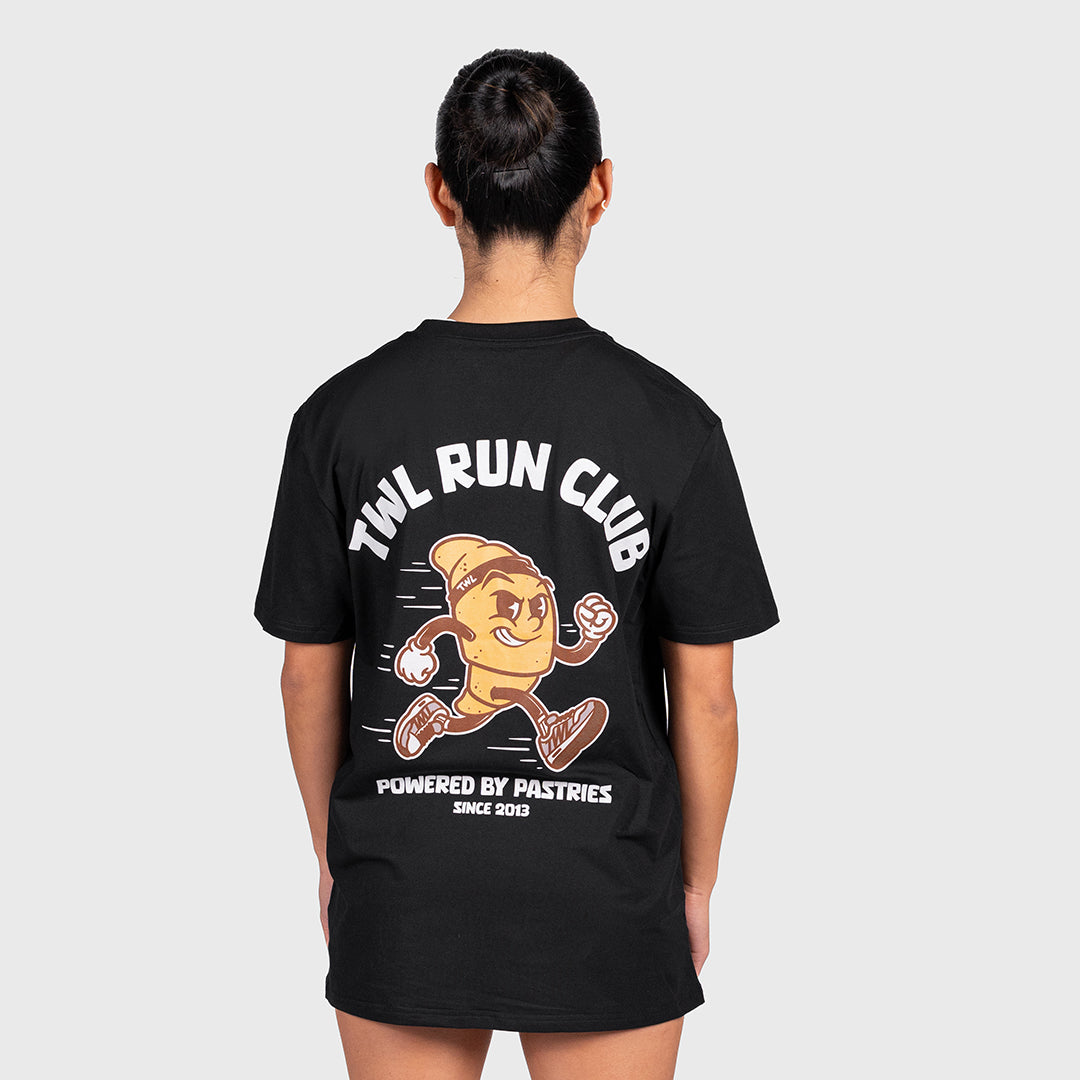TWL - OVERSIZED T-SHIRT - PASTRIES RUN CLUB - BLACK