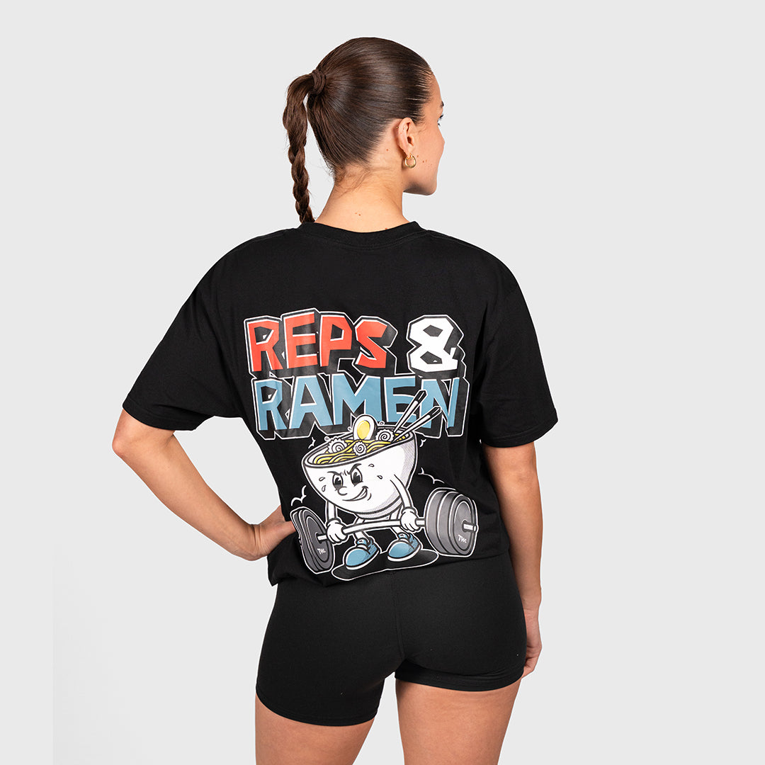 TWL - OVERSIZED T-SHIRT - REPS & RAMEN - BLACK