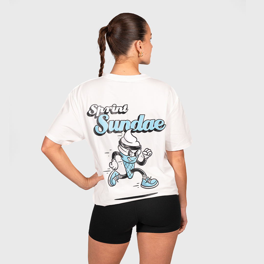 TWL - OVERSIZED T-SHIRT - SPRINT SUNDAE - WHITE