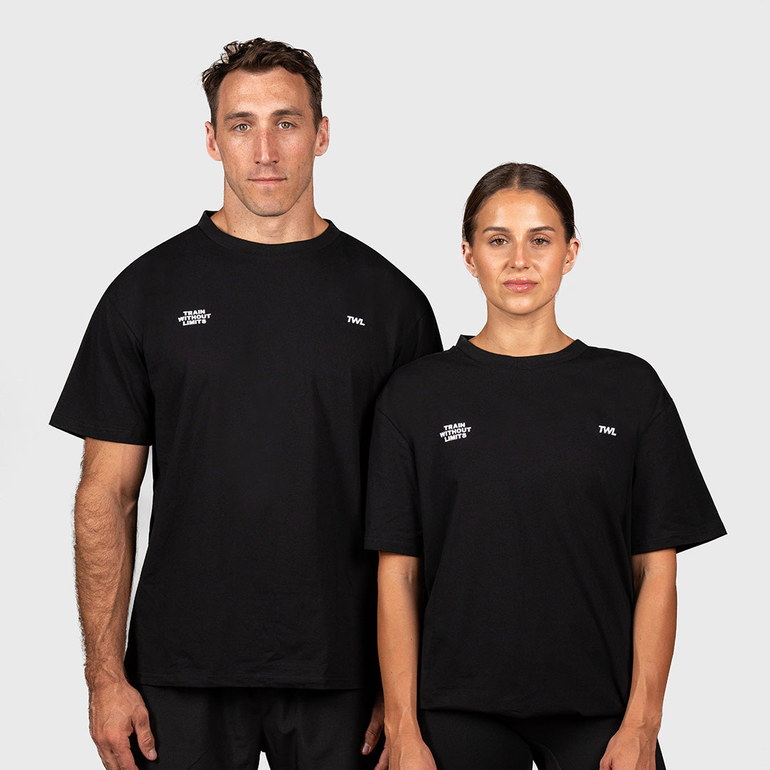 TWL - OVERSIZED T-SHIRT - TRAIN WITHOUT LIMITS - BLACK