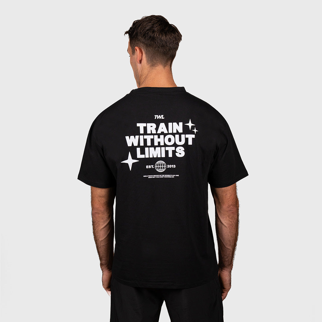 TWL - OVERSIZED T-SHIRT - TRAIN WITHOUT LIMITS - BLACK
