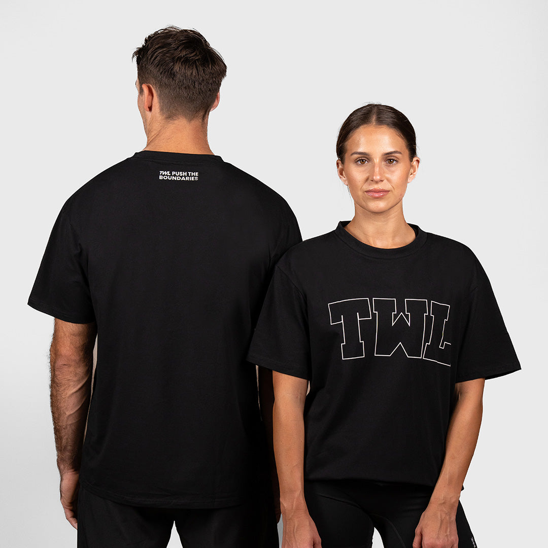 TWL - OVERSIZED T-SHIRT - VARSITY - BLACK