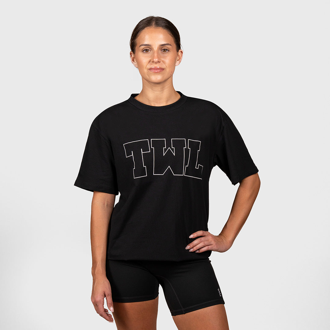 TWL - OVERSIZED T-SHIRT - VARSITY - BLACK