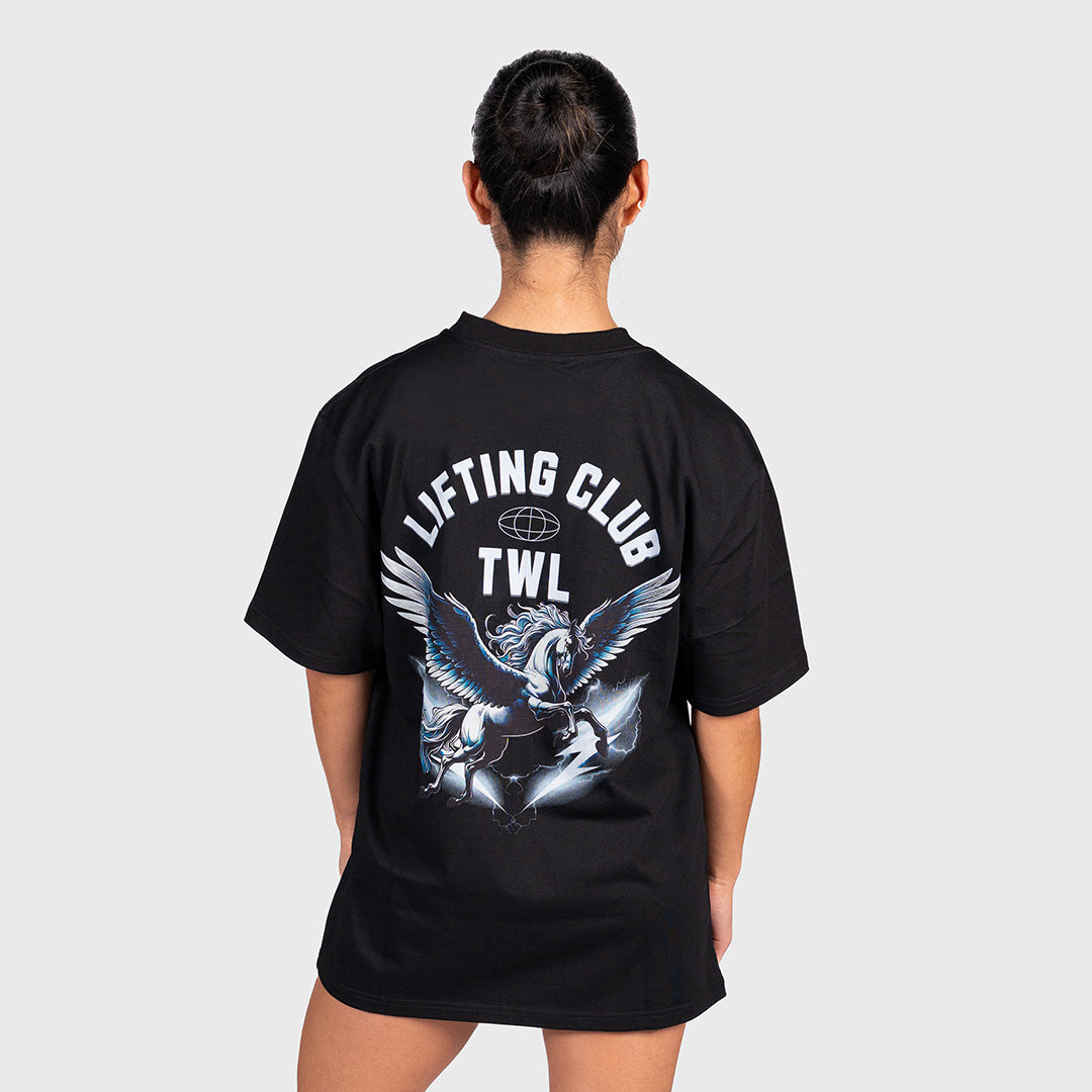TWL - LIFESTYLE OVERSIZED T-SHIRT - PEGASUS - BLACK