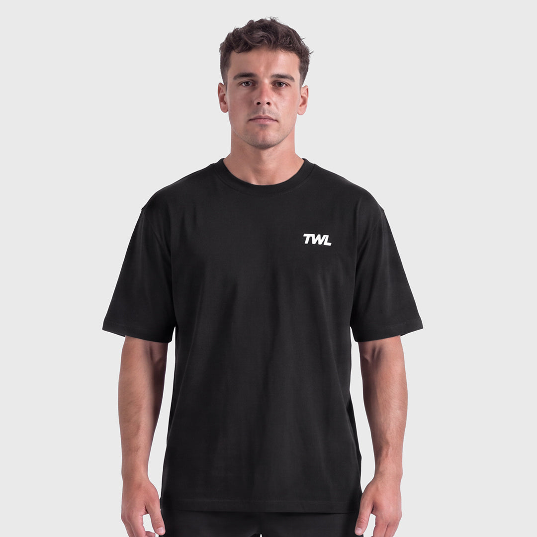 TWL - LIFESTYLE OVERSIZED T-SHIRT - RUN MOVE LIFT - BLACK